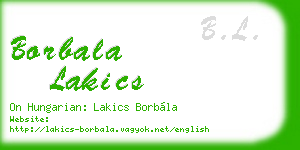 borbala lakics business card